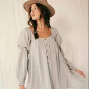 Free People So Fresh Tunic Misty Blue Extra Small Gently Used Pockets